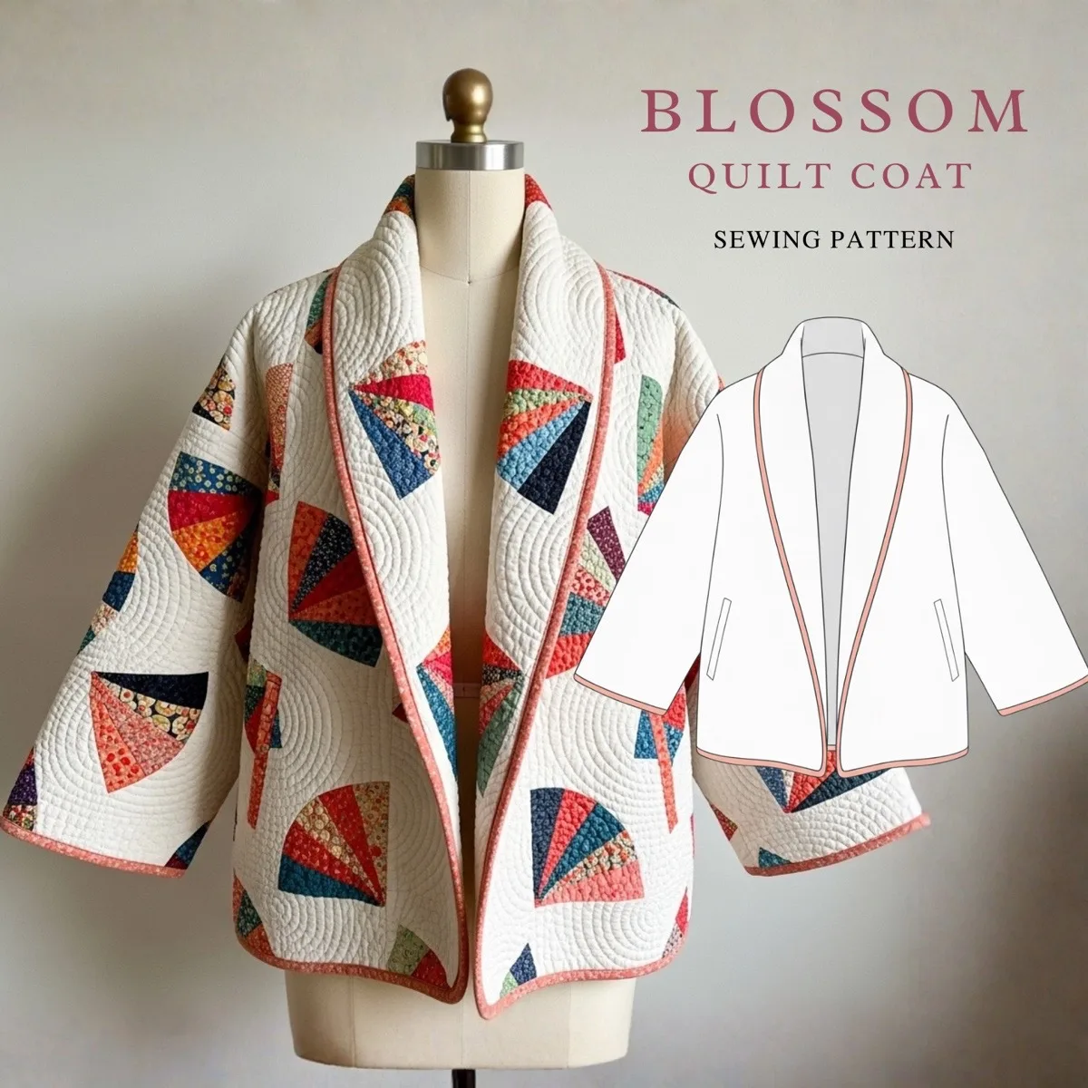 Blossom Quilted Coat Sewing Pattern — get the full pattern on Etsy